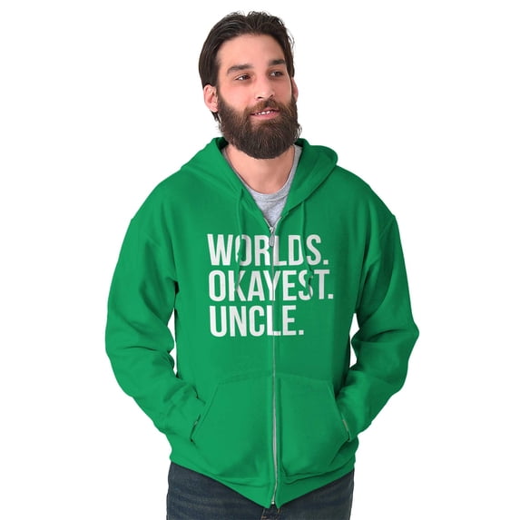 Worlds Okayest Uncle Niece Nephew Fun Zip Hoodie Sweatshirt Men Brisco Brands 3X