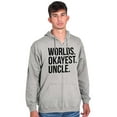 thumbnail image 1 of Worlds Okayest Uncle Niece Nephew Fun Zip Hoodie Sweatshirt Men Brisco Brands S, 1 of 5