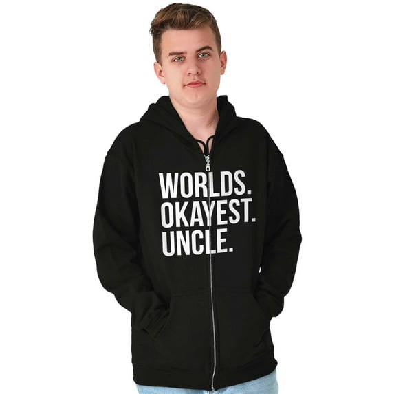 Worlds Okayest Uncle Niece Nephew Fun Zip Hoodie Sweatshirt Men Brisco Brands S