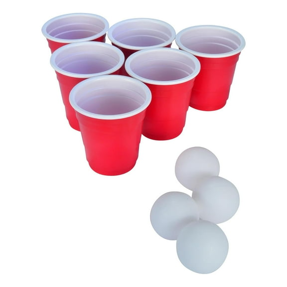 Worlds Smallest 9100981 16 Piece Beer Pong Game - Red & White
