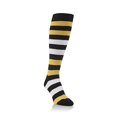 thumbnail image 1 of Worlds Softest Striped Team Womens Over the Calf Socks One Size Fits Most (Black/Gold/White), 1 of 1