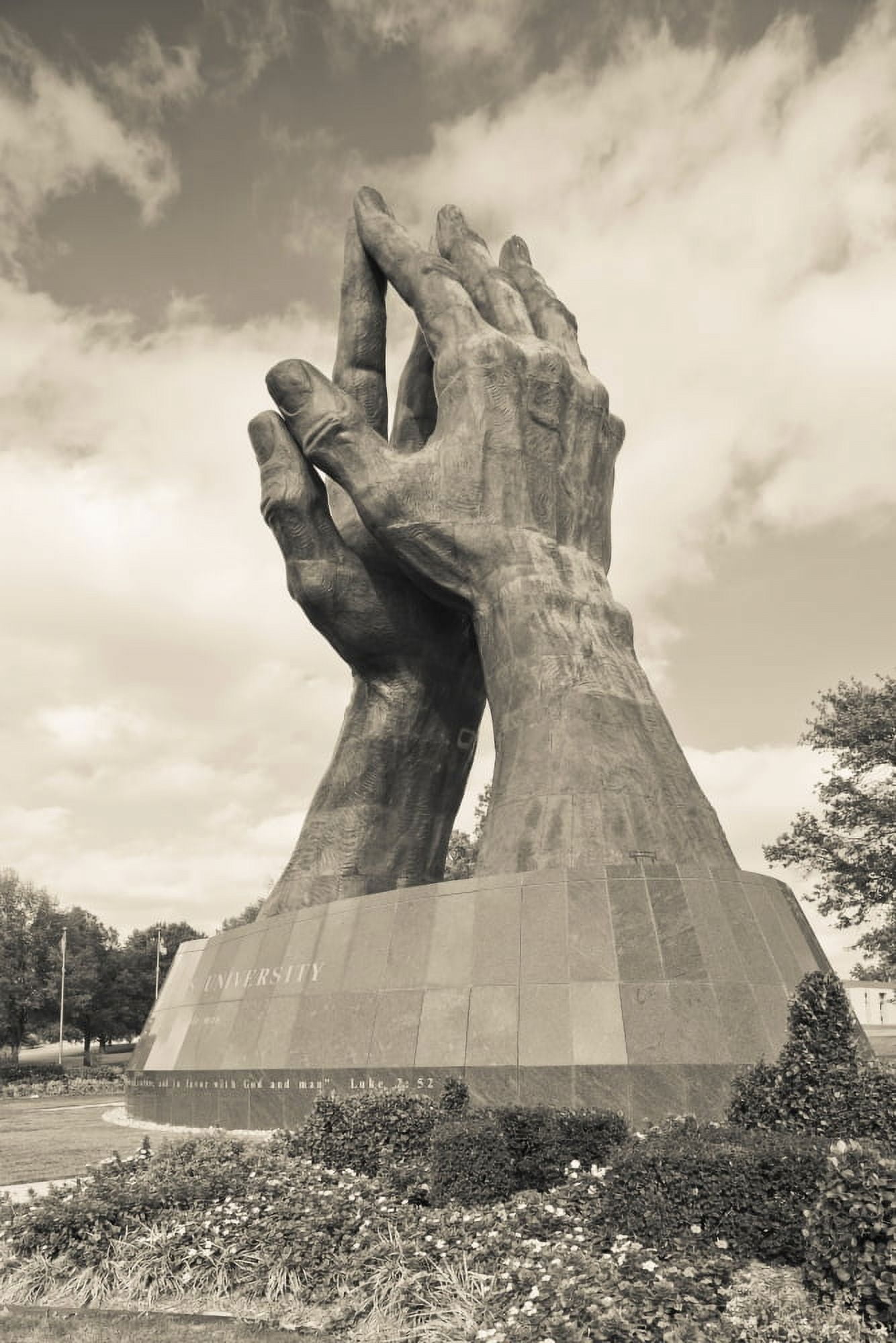 Worlds largest praying hands sculpture at Oral Roberts University Tulsa Oklahoma USA Canvas Art - Panoramic Images (18 x 24)