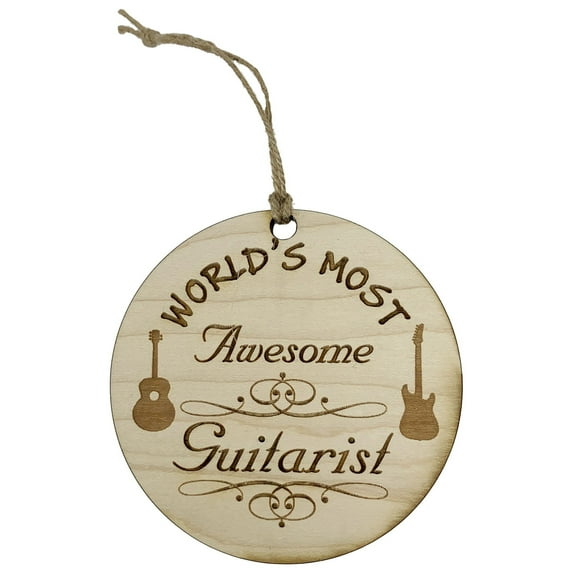 Worlds most Awesome Guitarist - Ornament - Raw Wood