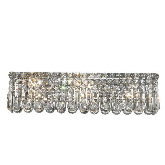 Cascade Collection 6 Light Chrome Finish Crystal Vanity Light 24