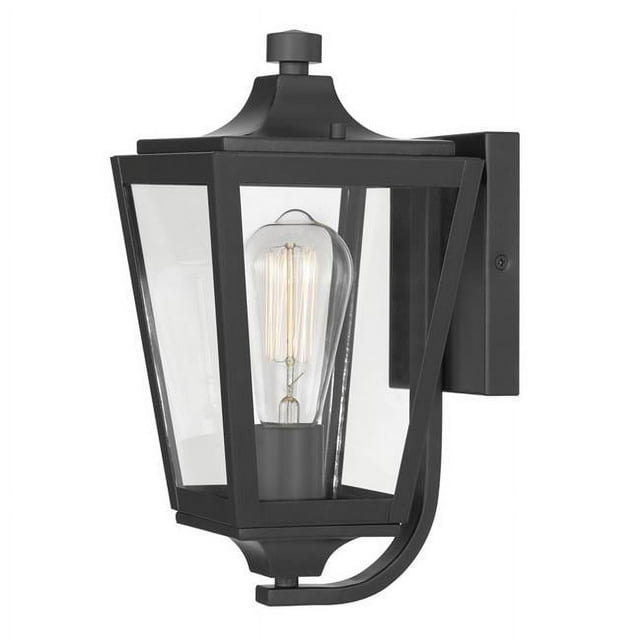 Worldwide Lighting E10009-001 13 in. Drayton 1-Light Painted Outdoor Wall Sconce Lamp, Matte Black