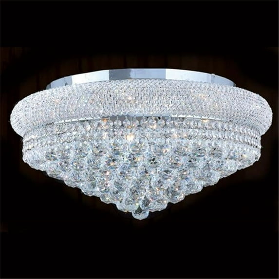 Worldwide Lighting Empire Collection 12 Light Chrome Finish with Clear Crystal Ceiling Light