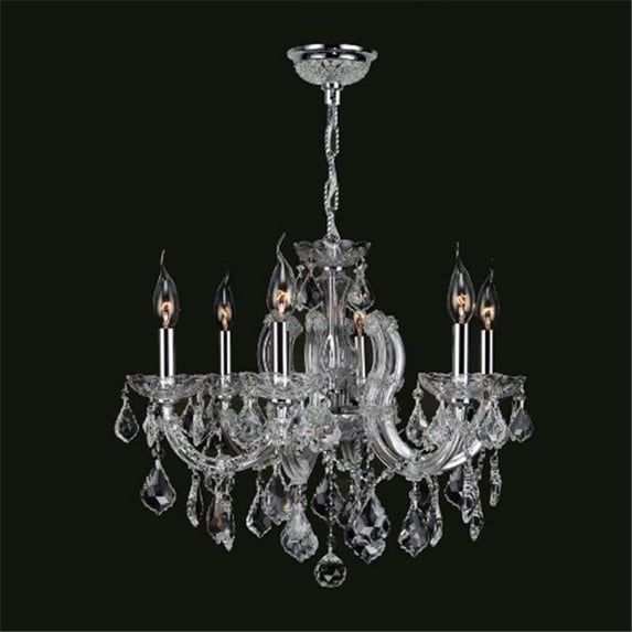 Worldwide Lighting W83121C20-CL Catherine Collection 6 Light Chrome Finish with Clear Crystal Chandelier