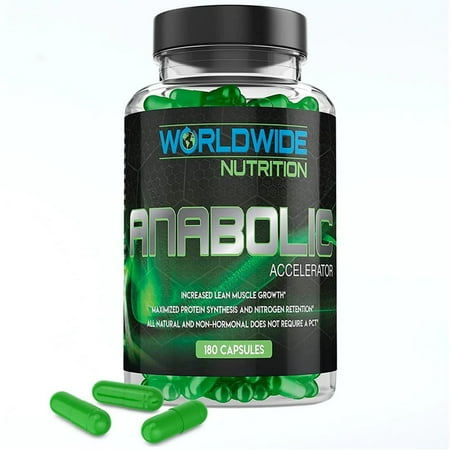 Worldwide Nutrition Anabolic Accelerator Vitamin Supplements - Smilax Sieboldii Extract- Muscle Boost, Strength, Performance Booster - Cortisol Blocker, Metabolism Booster - Plant Based - 180 Count