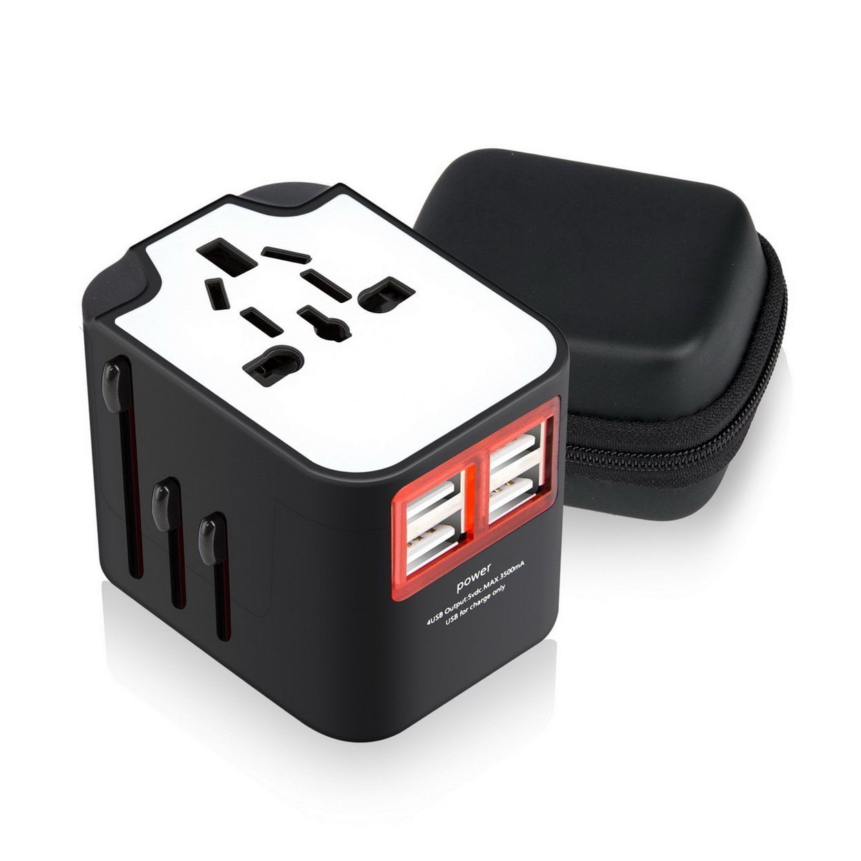 Worldwide Plug Adapter With 4 Port USB Fast Charger And A Surge ...