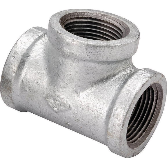 Worldwide Sourcing 11A-2G Pipe Tee, 2 in Run, Threaded Run Connection, 2 in Branch, Threaded Branch