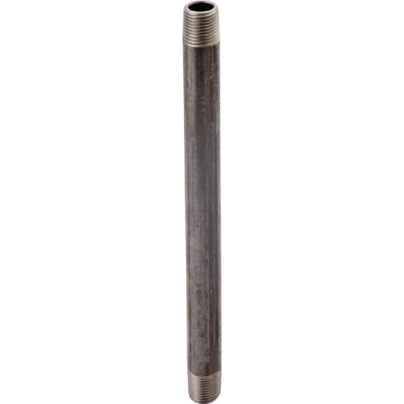 WORLDWIDE SOURCING 1X10 Standard Pipe Nipple, 1 in, Threaded, 10 in L, Steel, Black Oxide