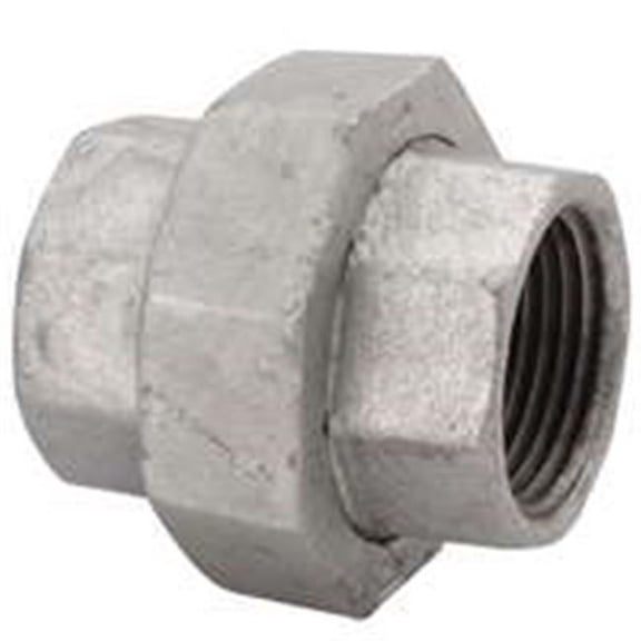 WORLDWIDE SOURCING 34B-2G Ground Joint Pipe Union, 2 in, Threaded, 150 Psi, Malleable Iron, Galvanized, 2"