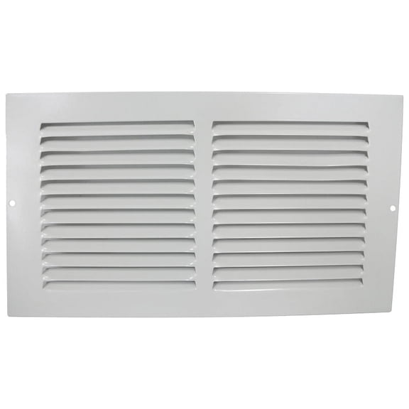 Worldwide Sourcing BBRA12X6 Baseboard Register, 12 in W x 6 in H Duct Opening, Steel, White