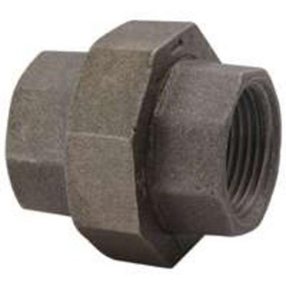 Worldwide Sourcing Ground Joint Pipe Union 1-1/2 In Threaded 150 Psi Malleable Iron Black Oxide