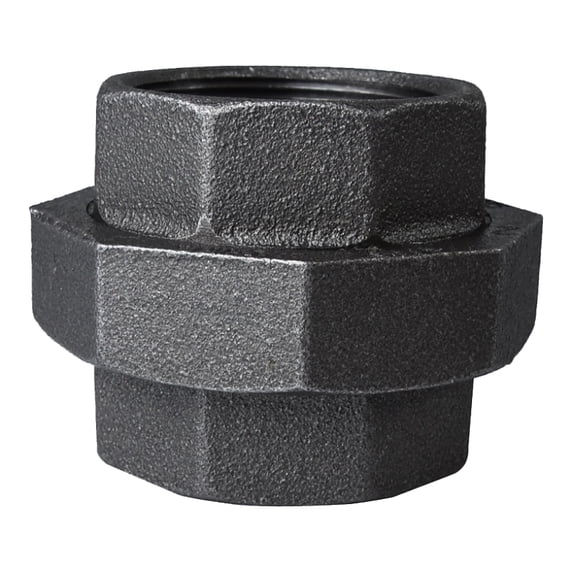 Worldwide Sourcing Ground Joint Pipe Union, 2 In, Threaded, 150 Psi, Malleable Iron, Black Oxide