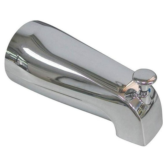 ProSource PMB-046 Bathtub Spout, 5-3/8 in L, 1/2 in Connection, IPS, Zinc, Chrome Plated