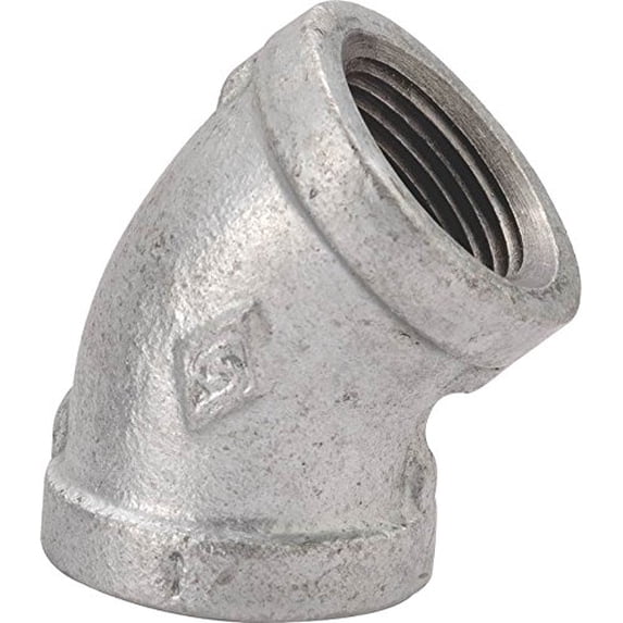 Worldwide Sourcing Pipe Elbow 45 Deg 1/4 In Threaded Malleable Iron