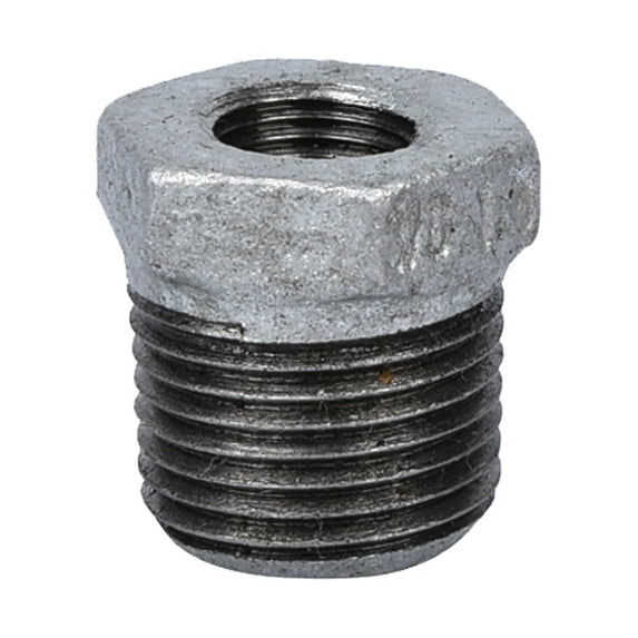 Worldwide Sourcing Pipe Reducing Hexagonal Bushing 3/8 X 1/4 In Mip X Fip Malleable Iron Galvanized