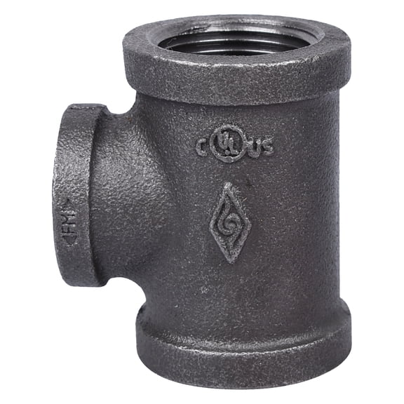 Worldwide Sourcing Pipe Tee, 1 X 1 X 3/4 In, Threaded, Malleable Iron