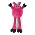 thumbnail image 1 of goDog Checkers Skinny Pig Squeaky Plush Dog Toy, Chew Guard Technology - Pink, Small, 1 of 4