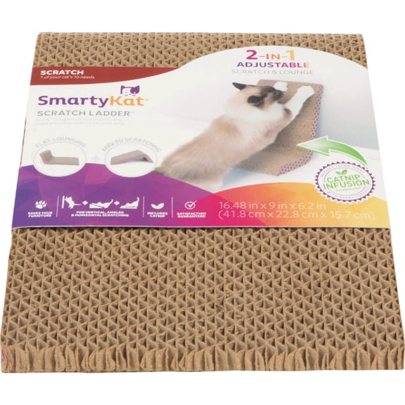 Worldwise SmartyKat Scratch Ladder Angled Corrugated Cat Scratcher - Single Pack