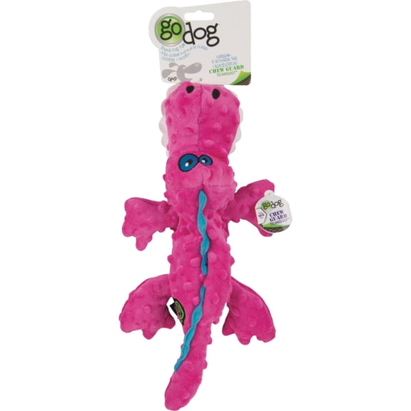 Worldwise goDog Gators Large Pink Squeaky Plush Dog Toy - Single Pack