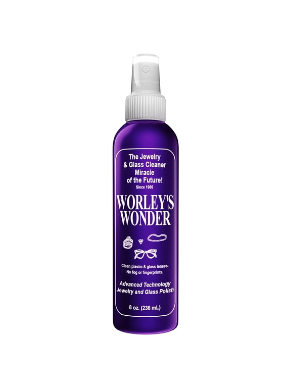 Jewelry & Glass Cleaner - Jewelry Cleaner Spray for Gold, Silver, Diamonds, Gemstones, Glass, Marble, Electronics (8 Ounce Spray Bottle)