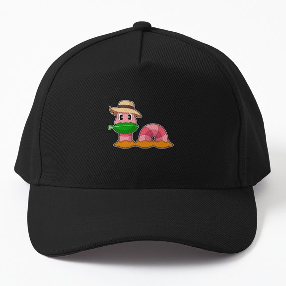 Worm Farmer Leaf Baseball Cap, Vermiculture Botanical Graphic Design, Classic Hat
