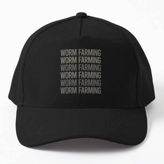 Worm Farming Gray Text Baseball Hat, Vermicompost Agriculture Graphic Design, Classic Cap