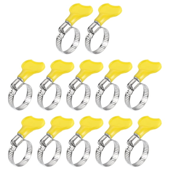 Worm Gear Hose Clamp, 12pcs 3/4"-1 1/8" Key Type Adjustable Stainless Steel Hose Clamp for Securing Hose
