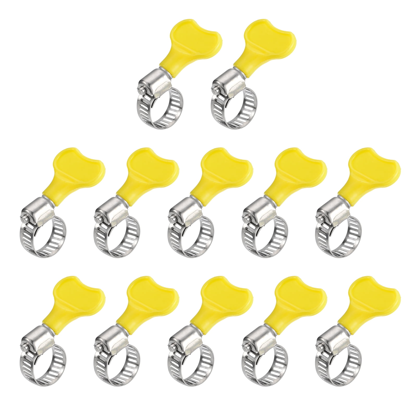 Worm Gear Hose Clamp, 12pcs 3/8"5/8" Key Type Adjustable Stainless