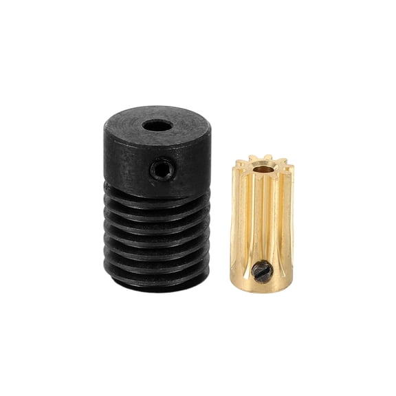 Worm Gear Set 0.5 Module 10:1 Reduction Rate(Gear-2mm Bore, Rod 3mm Bore)