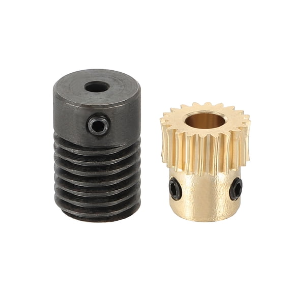 Worm Gear Set 0.5 Module 20:1 Reduction Rate(Gear-5mm Bore, Rod 3mm Bore)