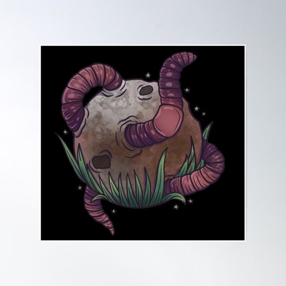 Worm Moon Poster Wall Art, Modern Wall Decor, 24x24 UNFRAMED