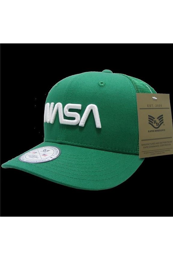 Worm NASA Cotton Trucker Cap, Kelly - One Size