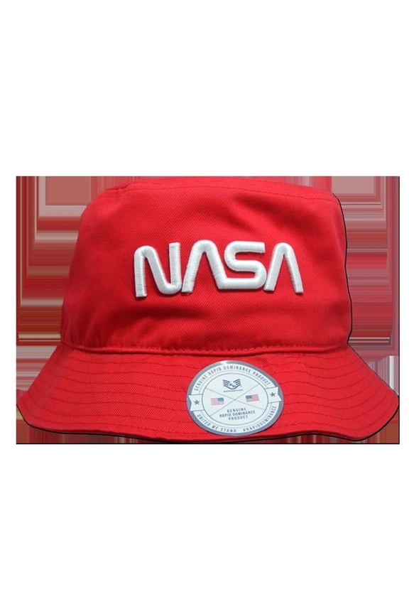 Worm NASA Relaxed Bucket Hat, Red - Large & Extra Large