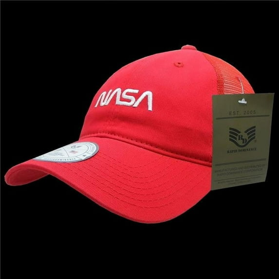 Worm NASA Relaxed Trucker Cap, Red - One Size