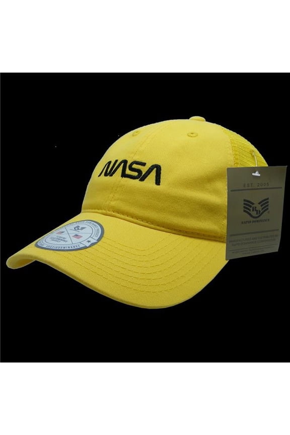 Worm NASA Soft Trucker Cap, Yellow - One Size
