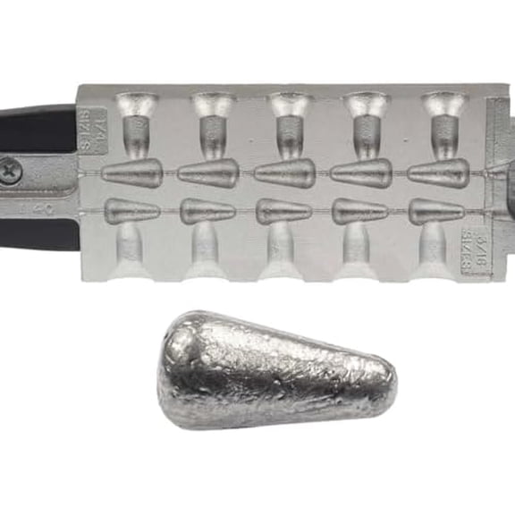 Worm Rig Sinker 1/4oz, 3/16oz (10 Cavities, 5 Each Size) - Tungsten, Bullet Shape, Grey, Silver$$Sport & Recreation Other