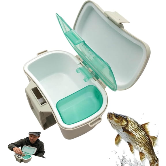 Worm Storage Box, Waist Bait Container, Insulated Earthworm Holder for Fishing Trips, Portable Shrimp Carrier with Secure Lid for Kayak, Camping, Shore Fishing