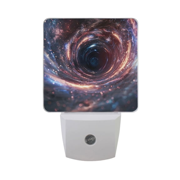 Wormholes Stars Nebulae Night Light 2 Pack LED Nightlight Plug into Wall Dusk to Dawn Sensor Soft White