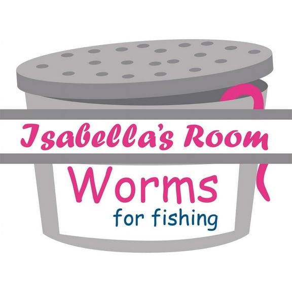 Worms For Fishing Customized Wall Decal - Custom Vinyl Wall Art - Personalized Name - Baby Girls Boys Kids Nursery Daycare Bedroom Wall Decal Room Decor Wall Stickers Decoration Size (12x20 inch)