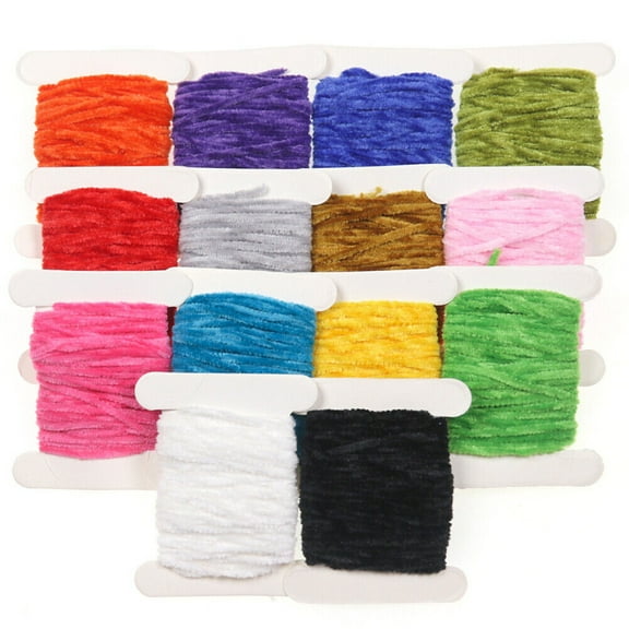 Worms Rayon Yarn Tinsel Chenille Floss Thread Nymph Fly Tying Material 12 Colors New