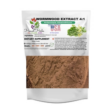 Wormwood 4:1 Extract Powder - Artemisia Absinthium - Pure Wormwood Powder from the Leaf - Honest Herbs