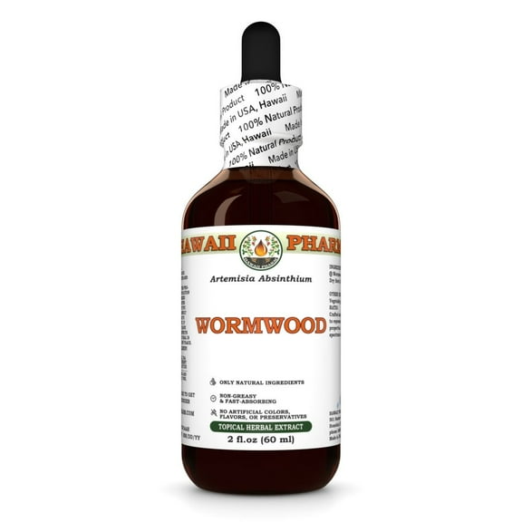 Wormwood (Artemisia Absinthium) Dry Herb ALCOHOL-FREE Liquid Extract. Expertly Extracted by Trusted HawaiiPharm Brand. Absolutely Natural. Proudly made in USA. Glycerite 2 Fl.Oz