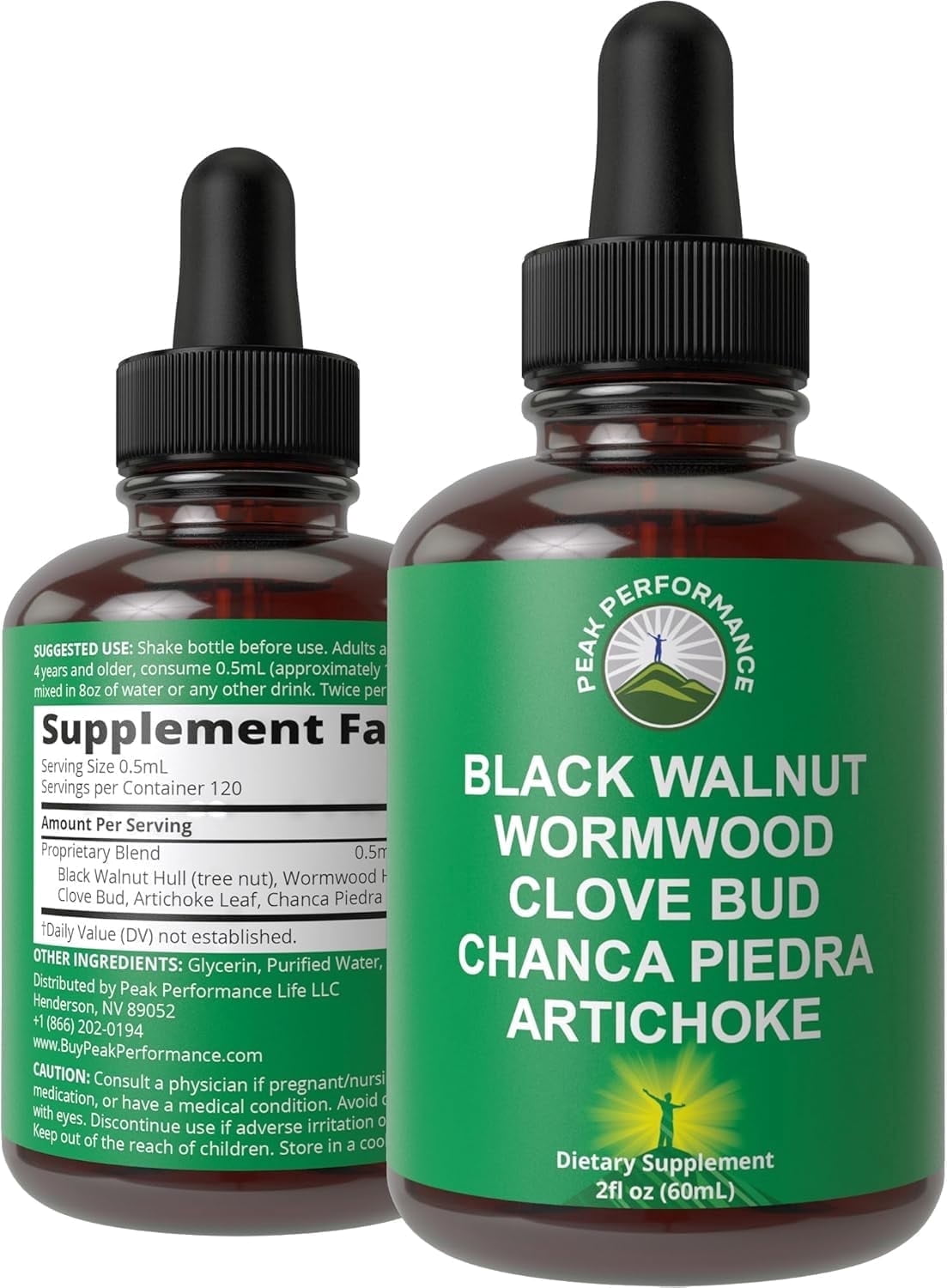 Wormwood Black Walnut Clove Cleanse For Humans. Elimination Detox + Intestinal Support Liquid Tincture Supplements. With Artichoke and Chanca Piedra for Additional Benefits