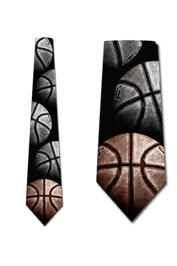 Worn Basketball Ties Mens Stacked Necktie by Three Rooker