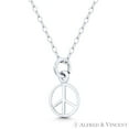 thumbnail image 1 of Worn-Finish Peace Sign Cutout Hippie Charm 14x8mm Pendant in .925 Sterling Silver, 1 of 1