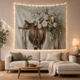 thumbnail image 1 of Worn Leather Horse With Saddle Resting Rough Weathered, Mystical Fantasy for Space Lovers, Galaxy Room Decor, Valentine's Day Gift, Tapestry Wall Hanging for Bedroom and Dorm, 1 of 7