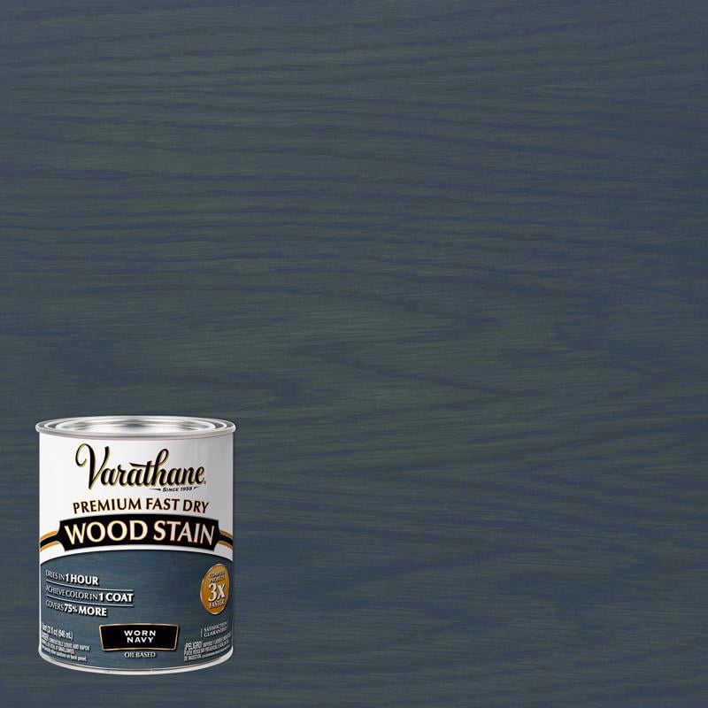 Worn Navy, Varathane Premium Fast Dry Wood Stain297428, Quart